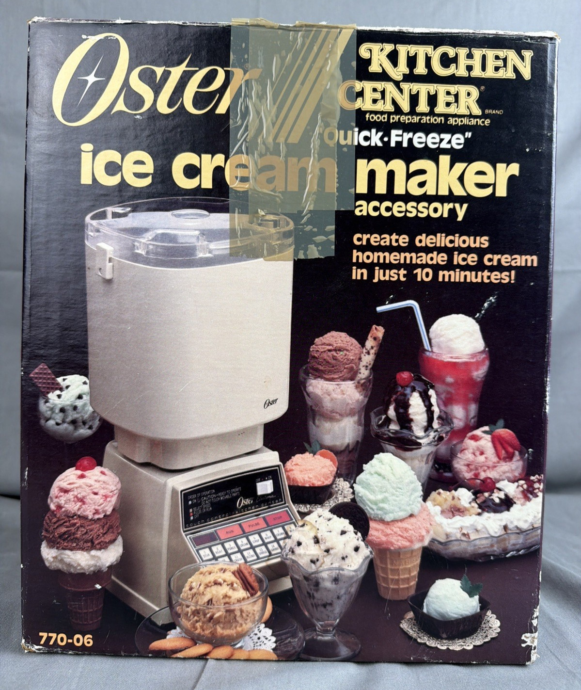 Vintage Oster Kitchen Center Ice Cream Maker Accessory Attachment w/ Box
