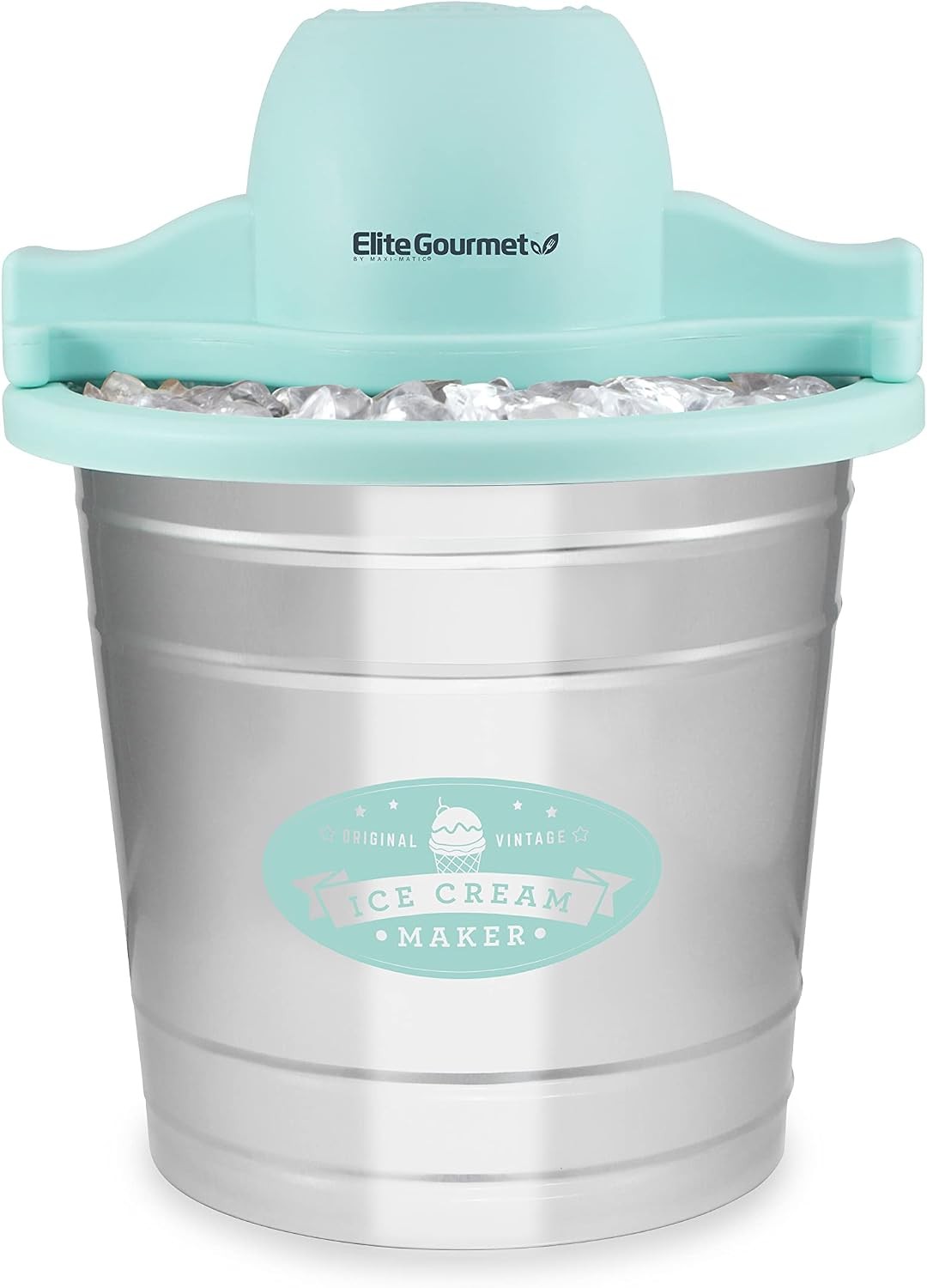 6Qt Old Fashioned Walnut Wood Bucket Ice Cream Maker for gatherings and family