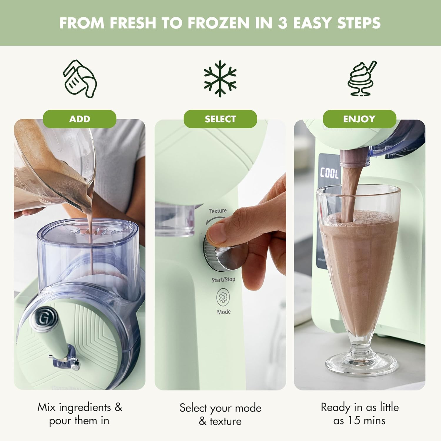 Frost Ice Cream & Slushie Maker – 6 Modes, Ready in 15 Mins, Self-Cleaning