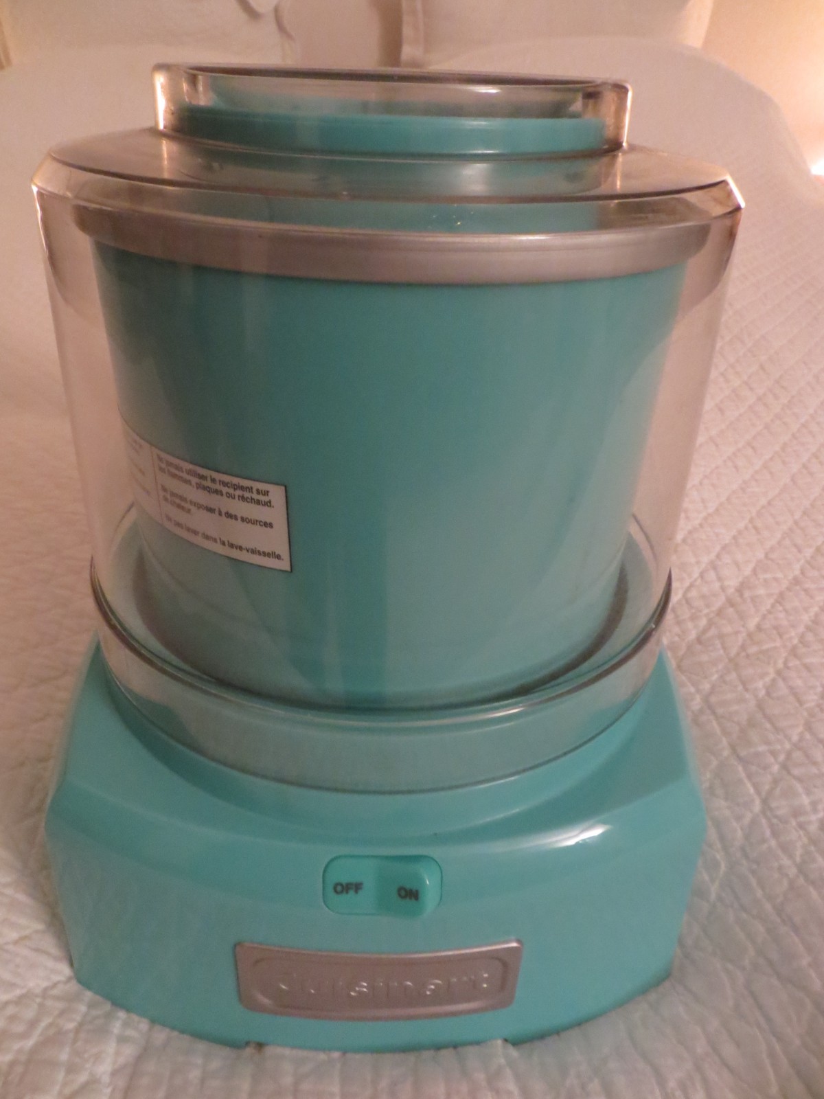 Cuisinart Ice Cream Maker Machine, 1.5 Quart Double Insulated Aqua Green Blue