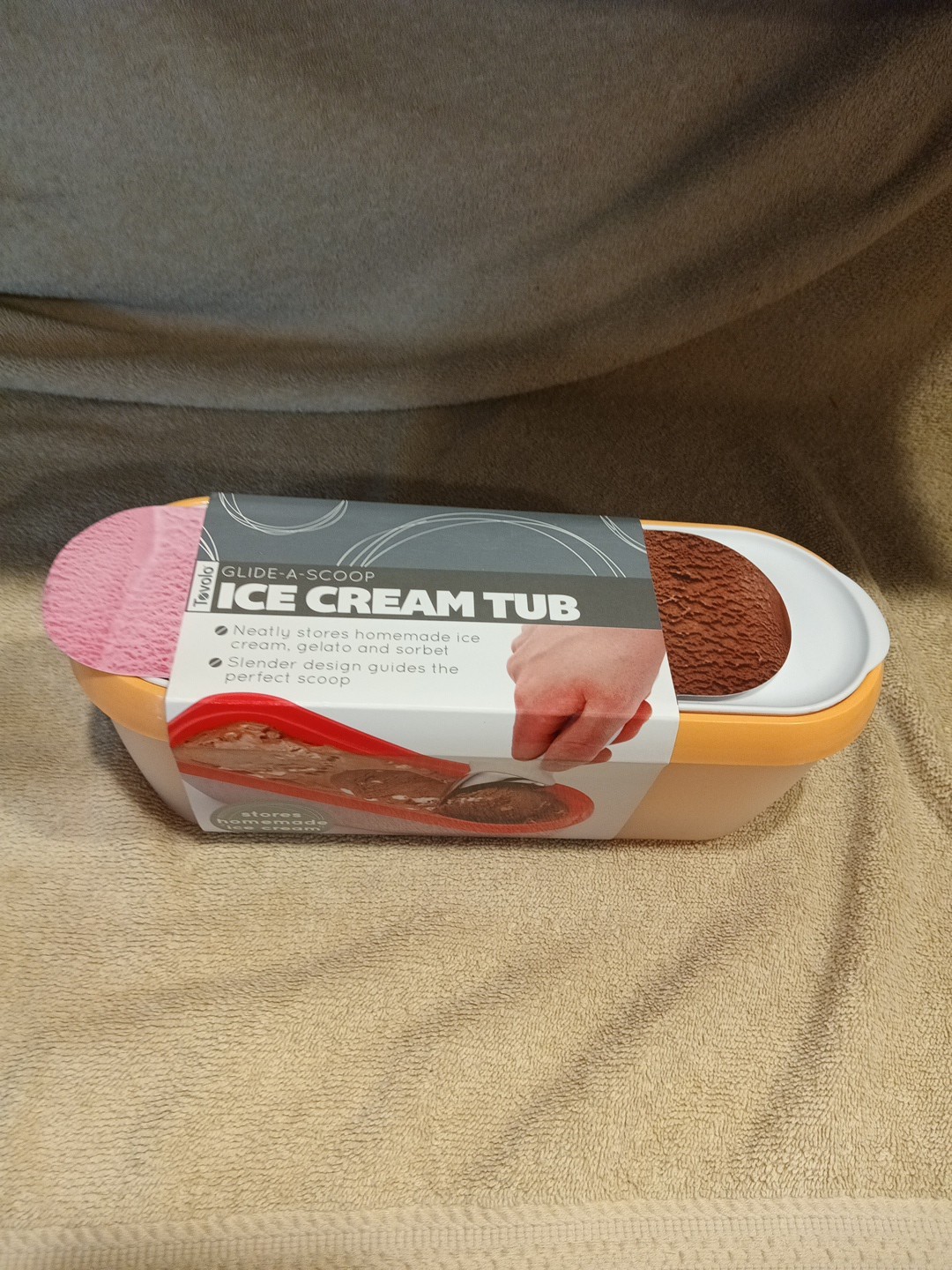 Tovolo Glide A Scoop Ice Cream Insulated Tub 1.5 Quart Storage Container Green