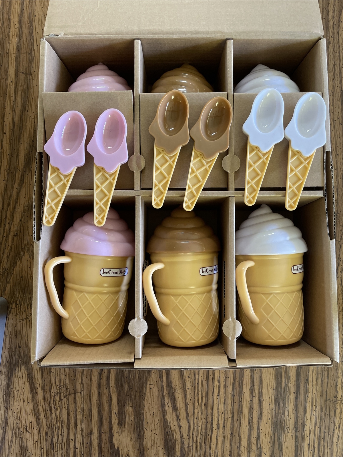 Ice Cream Magic Ice Cream Maker Set of 6 W/Spoons Party Activity As Seen on TV