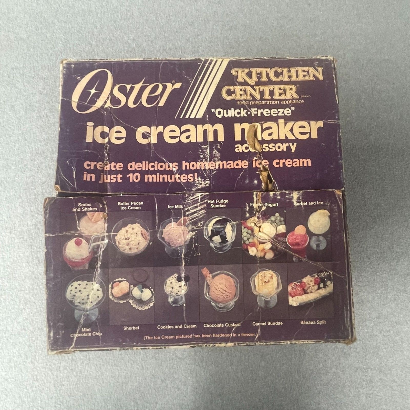 Vintage Oster Quick Freeze Ice Cream Maker Attachment Kitchen Center w/ Box USA