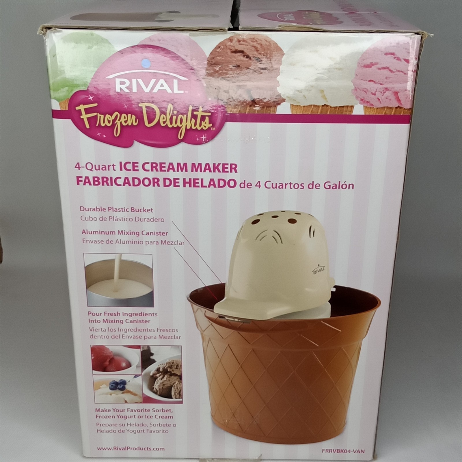 Vintage Y2K Era Rival Ice Cream Maker With Original Box 4 Quart New Arrival