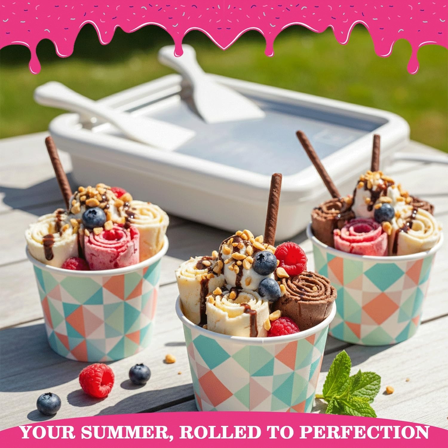 Ice Cream Roll Maker Pan – Instant Cold Plate Stainless Steel Rolled Ice Cream