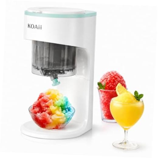 Snow Cone Machine, Electric Shaved Ice Maker with 5 Reusable Ice White / Mint