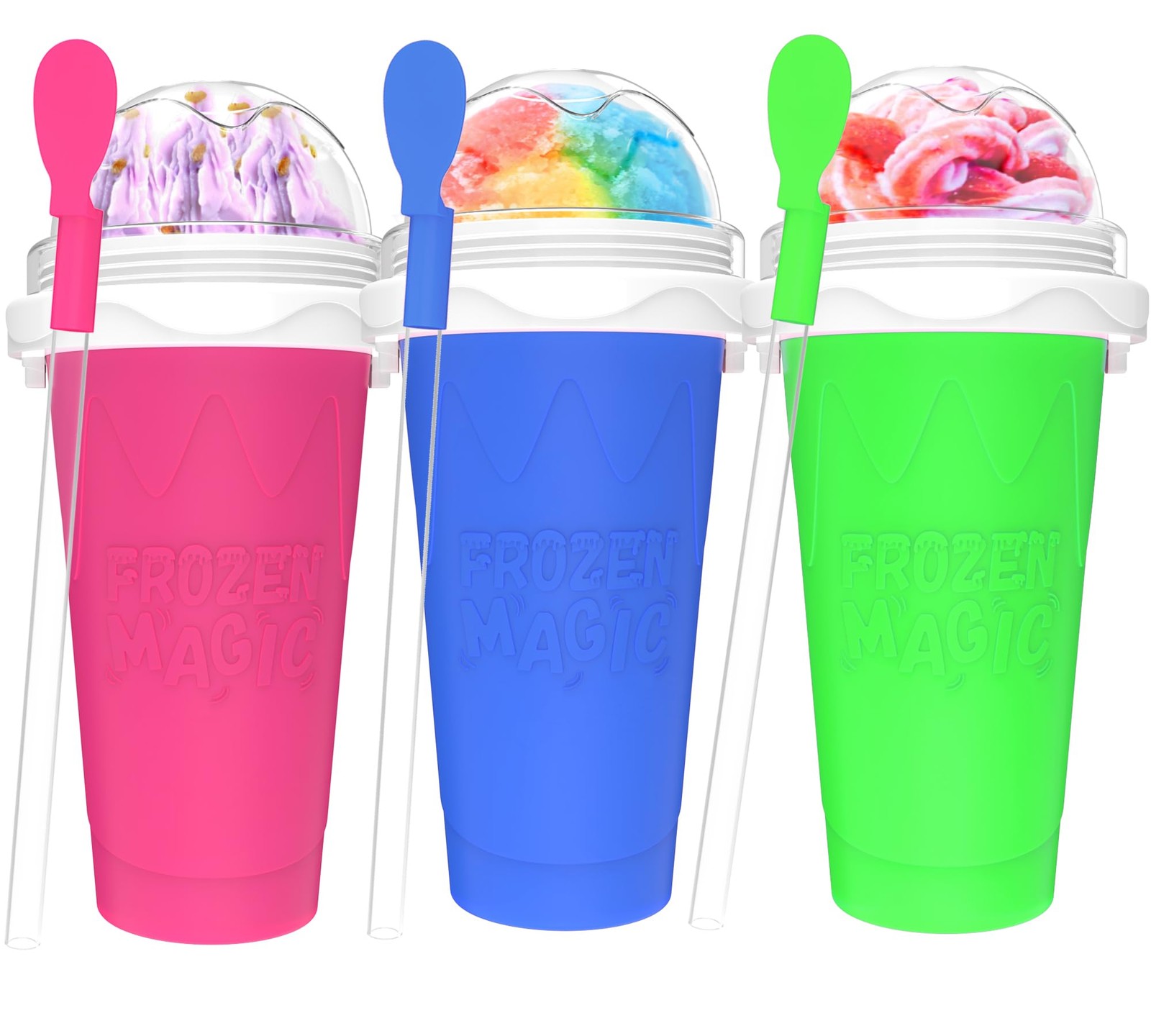 3PCS Slushie Maker Cup,DIY Magic Quick Frozen Smoothies Cups for Homemade Mil…