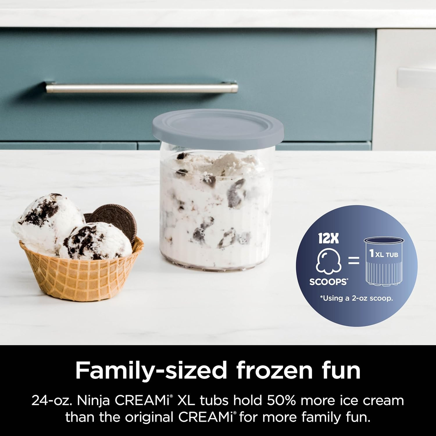 Creami Deluxe 11-In-1 Ice Cream & Frozen Treat Maker, Silver,(2) 24 Oz. Tubs