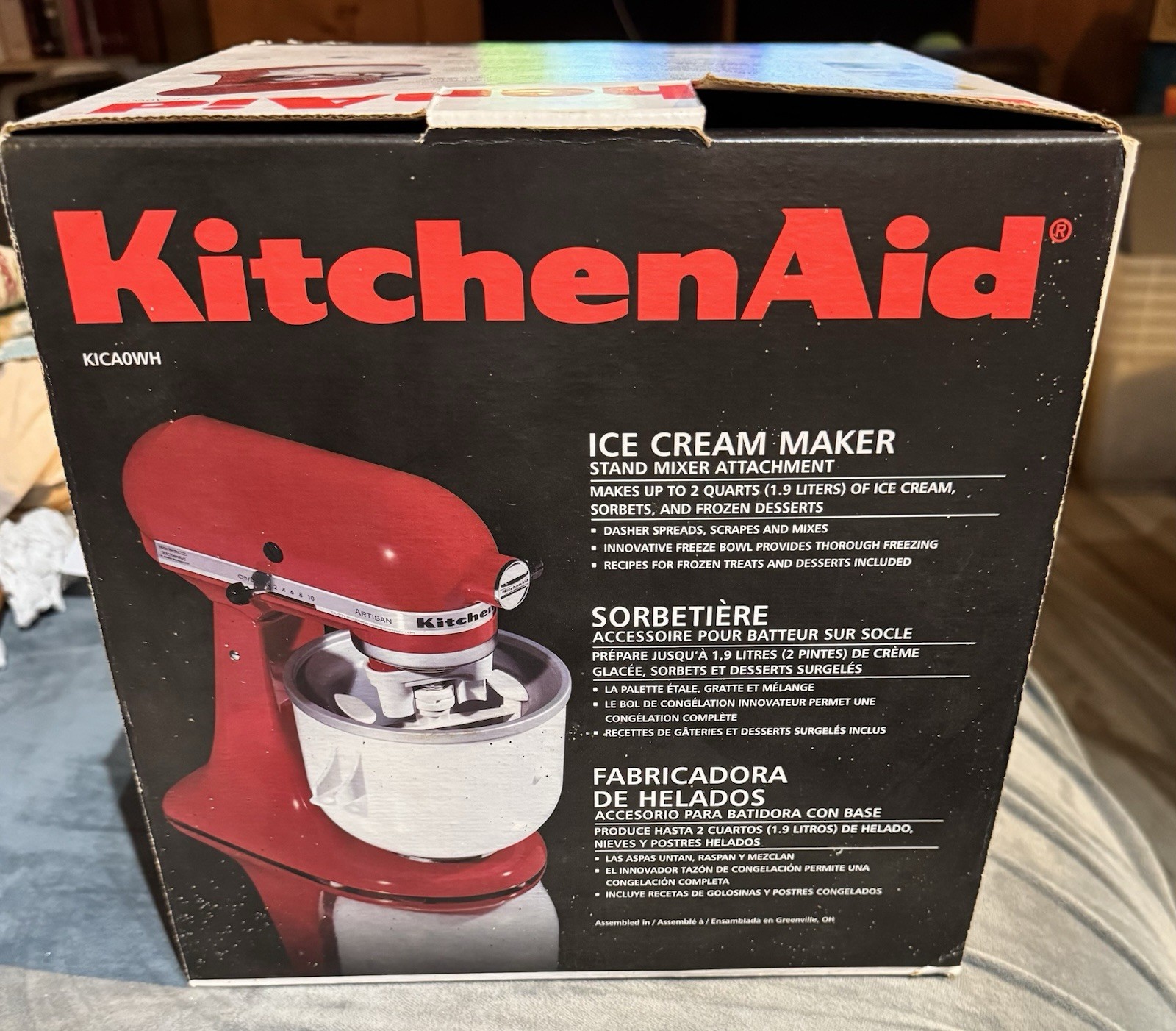 Kitchenaid Ice Cream Maker 2Qt Stand Mixer Attachment With Accessories KICAOWH