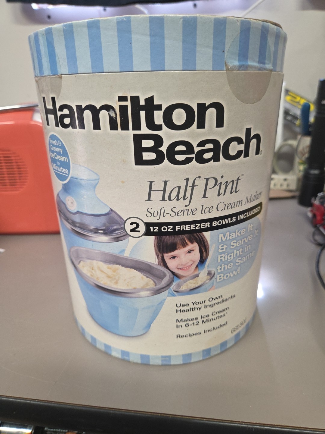 Hamilton Beach Half Pint Soft Serve Ice Cream Maker Type IC05 Model 68550E Seald