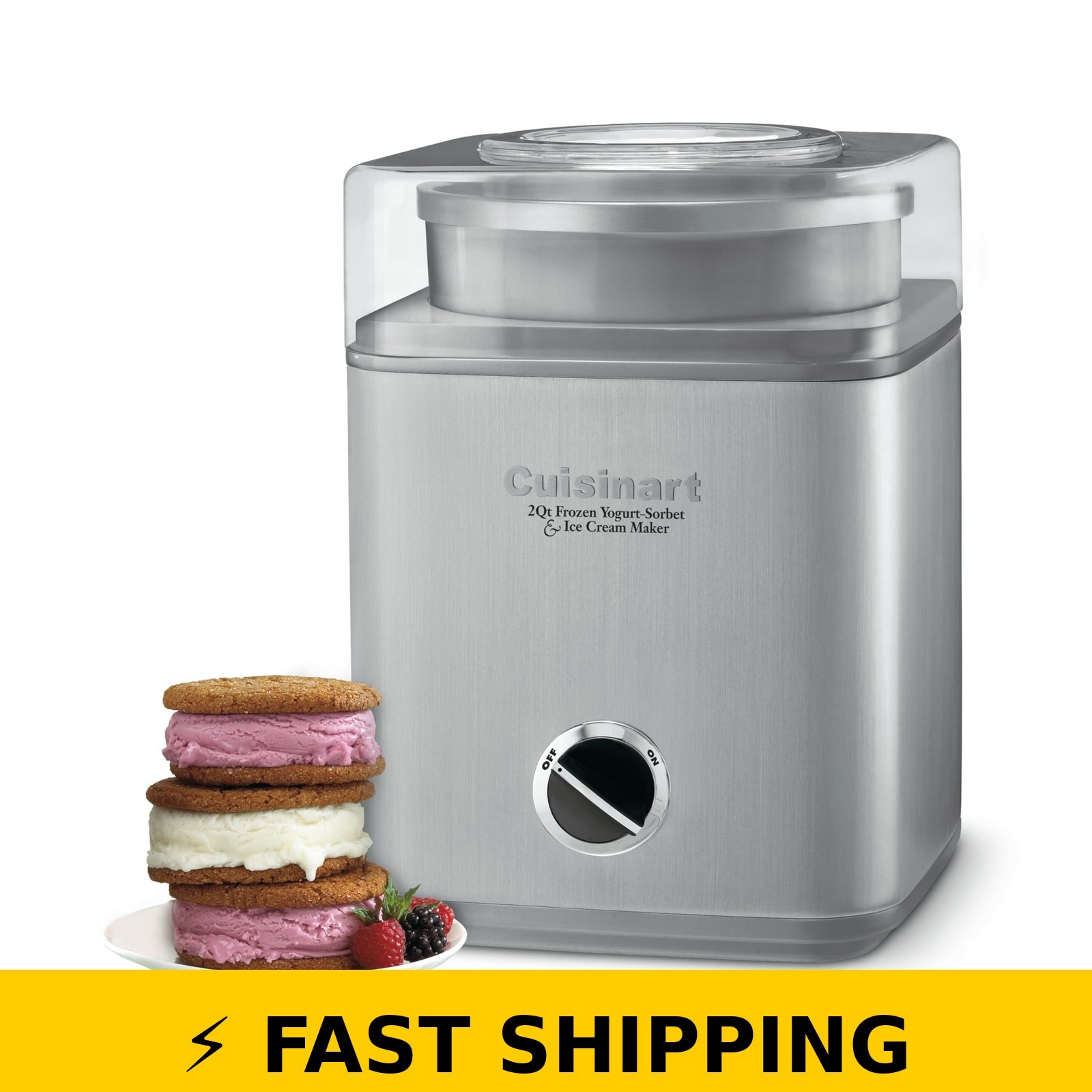 Cuisinart Ice Cream Maker Machine – 2 Quart, Silver