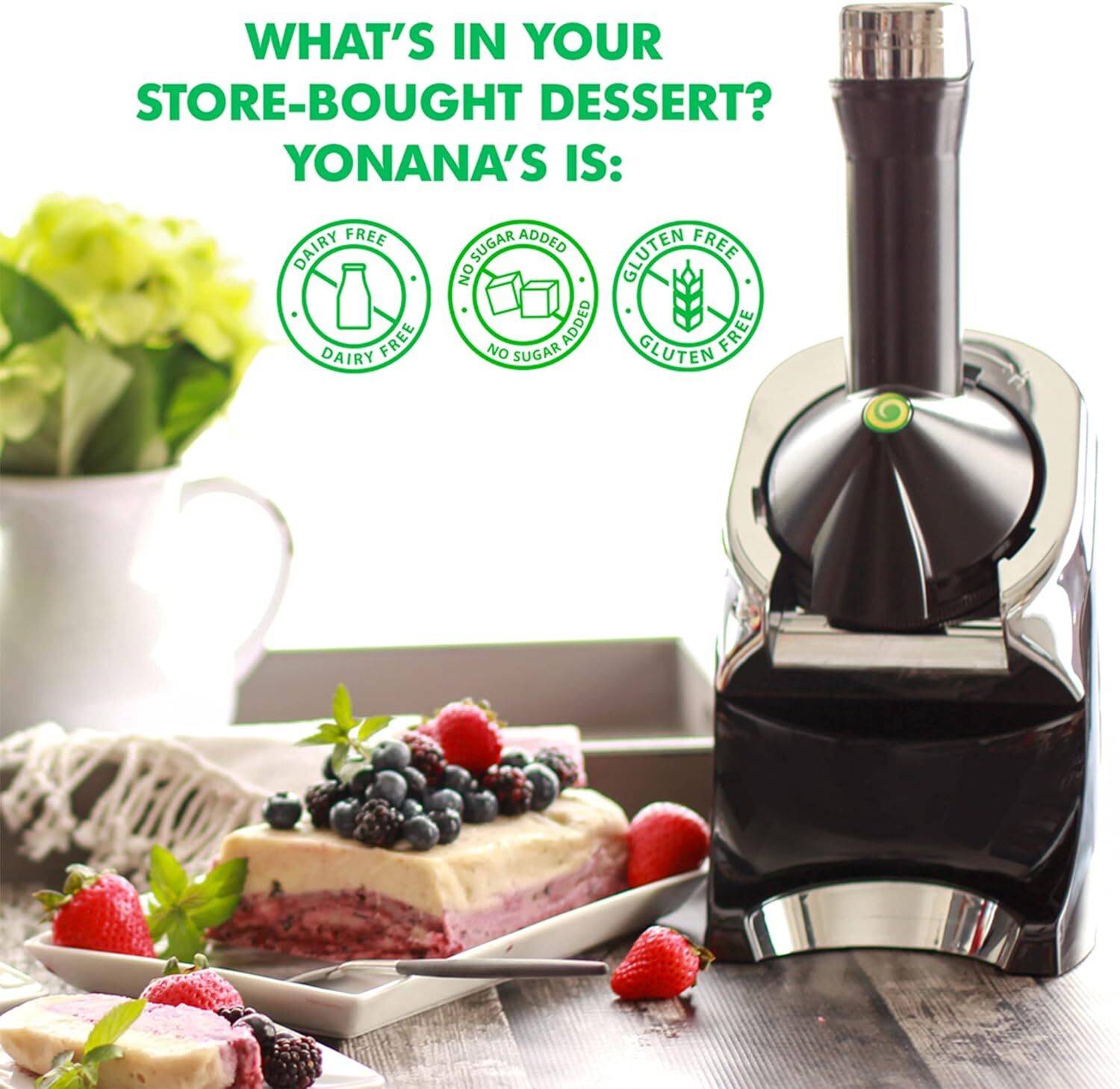 Yonanas 988TL Keto, Vegan, Dairy-Free Frozen Fruit Soft Serve Maker, 200 W, Pink