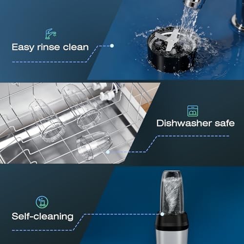 Blender for Smoothies, 1200W Smoothie Blender for Ice Silver Square Base