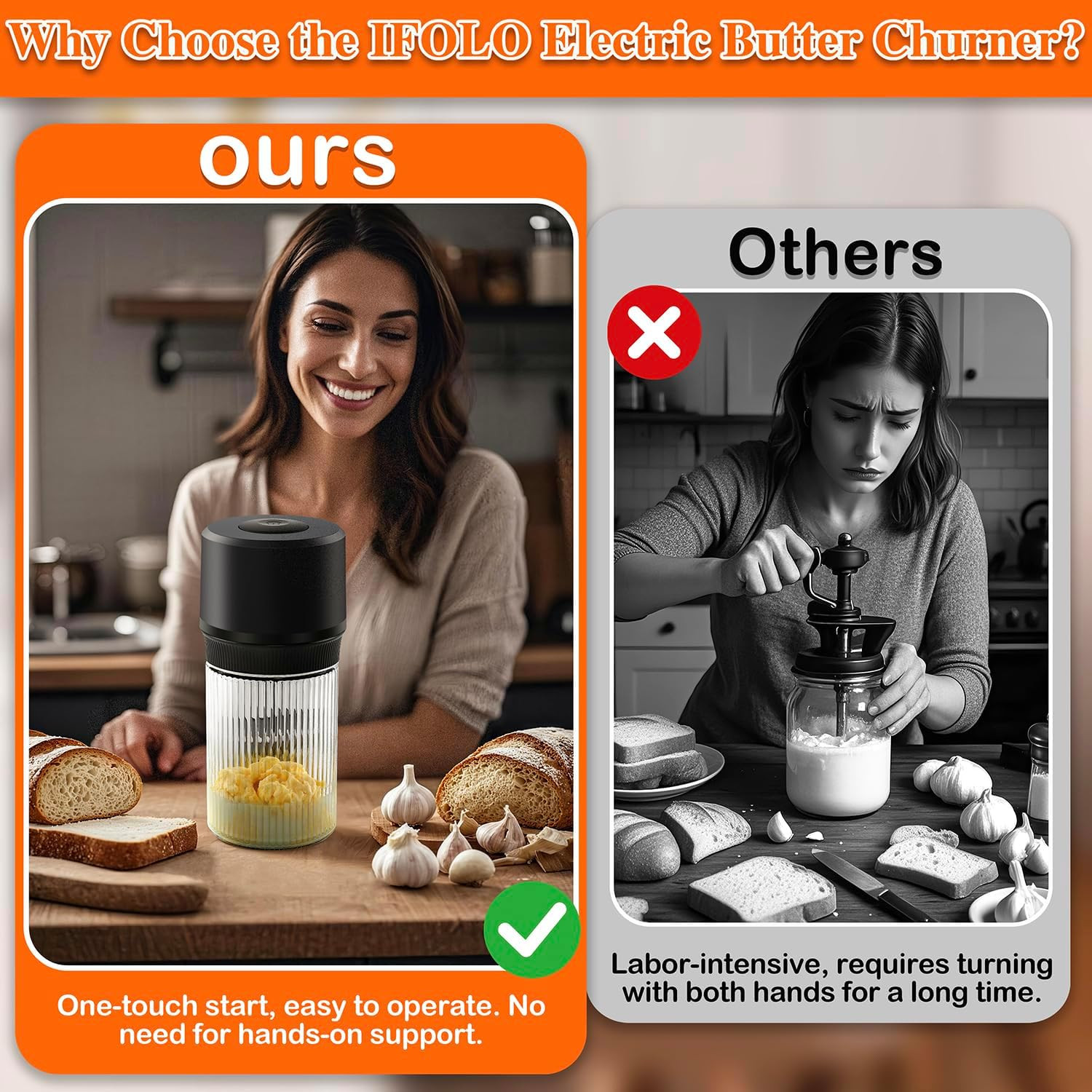 One-Touch Electric Butter Churn – Quick 5-10 Min Creamy Results