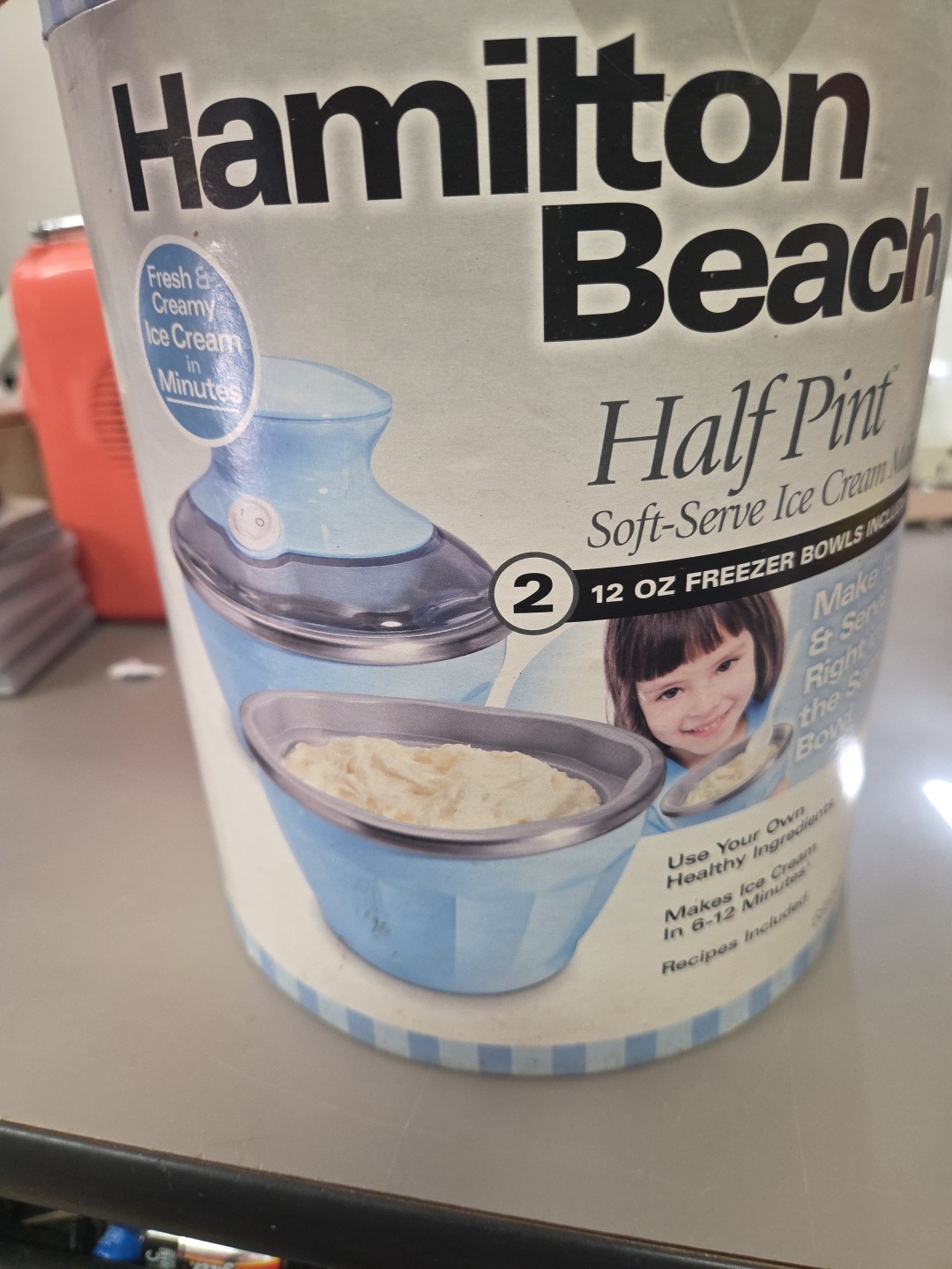 Hamilton Beach Half Pint Soft Serve Ice Cream Maker Type IC05 Model 68550E Seald