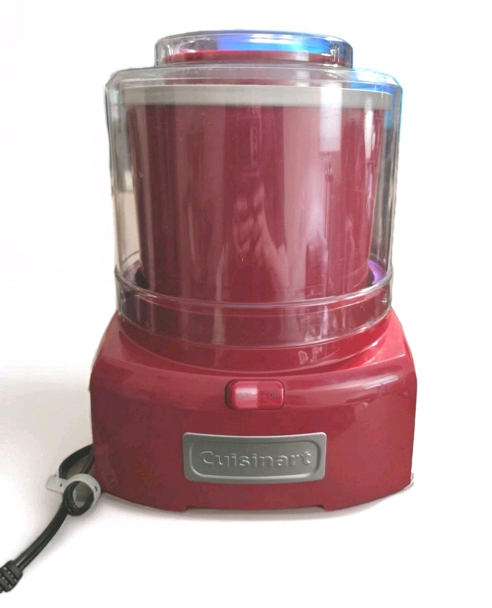 Cuisinart Red Ice Cream Maker 1.5 Qt Electric Model ice-21 New Out Of Box