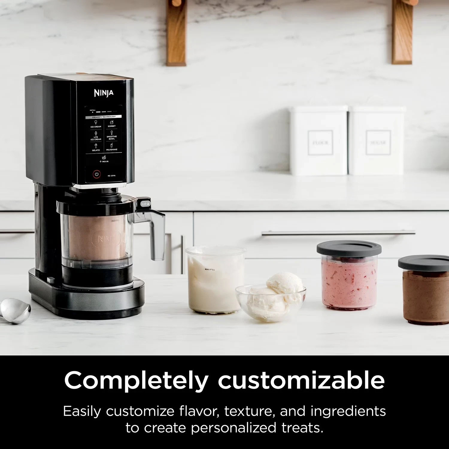Ninja CREAMi 7-in-1 Ice Cream & Sorbet Maker with Additional Pints – 4 Pints
