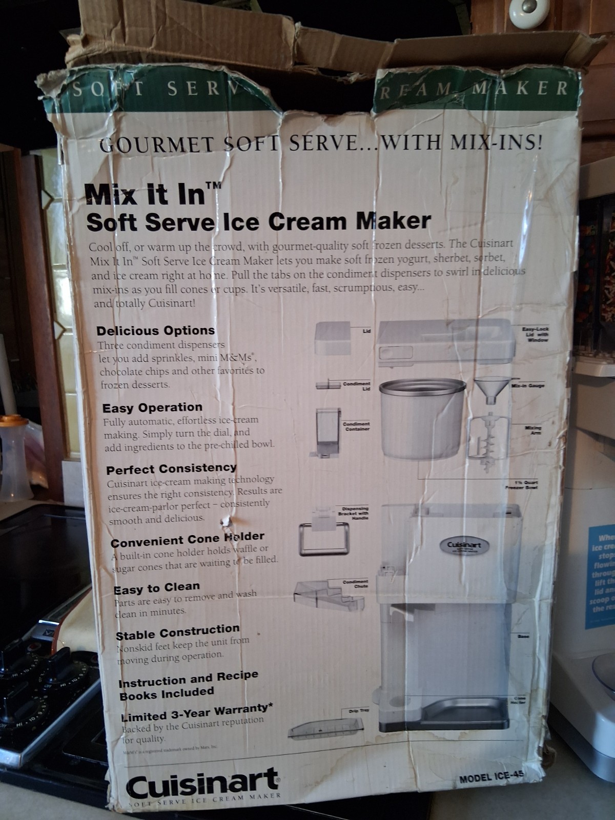 Cuisinart- 1.5 QT. MIX IT IN Soft Serve Ice Cream Maker. MODEL ICE-45.