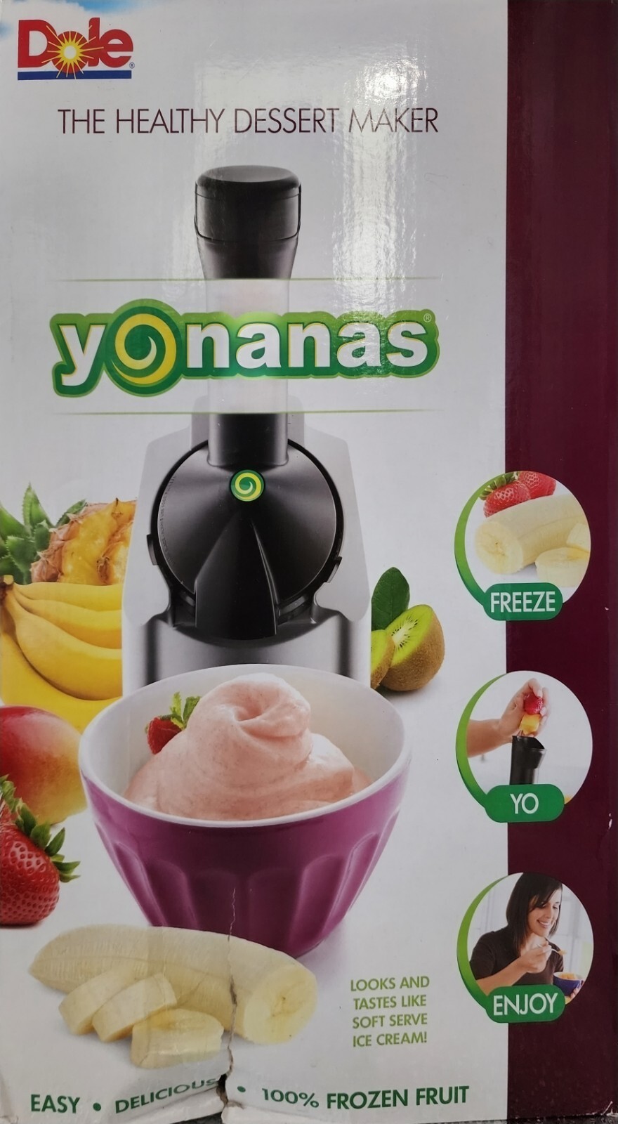 Yonanas Classic 200W Soft Serve Dessert Maker – Silver