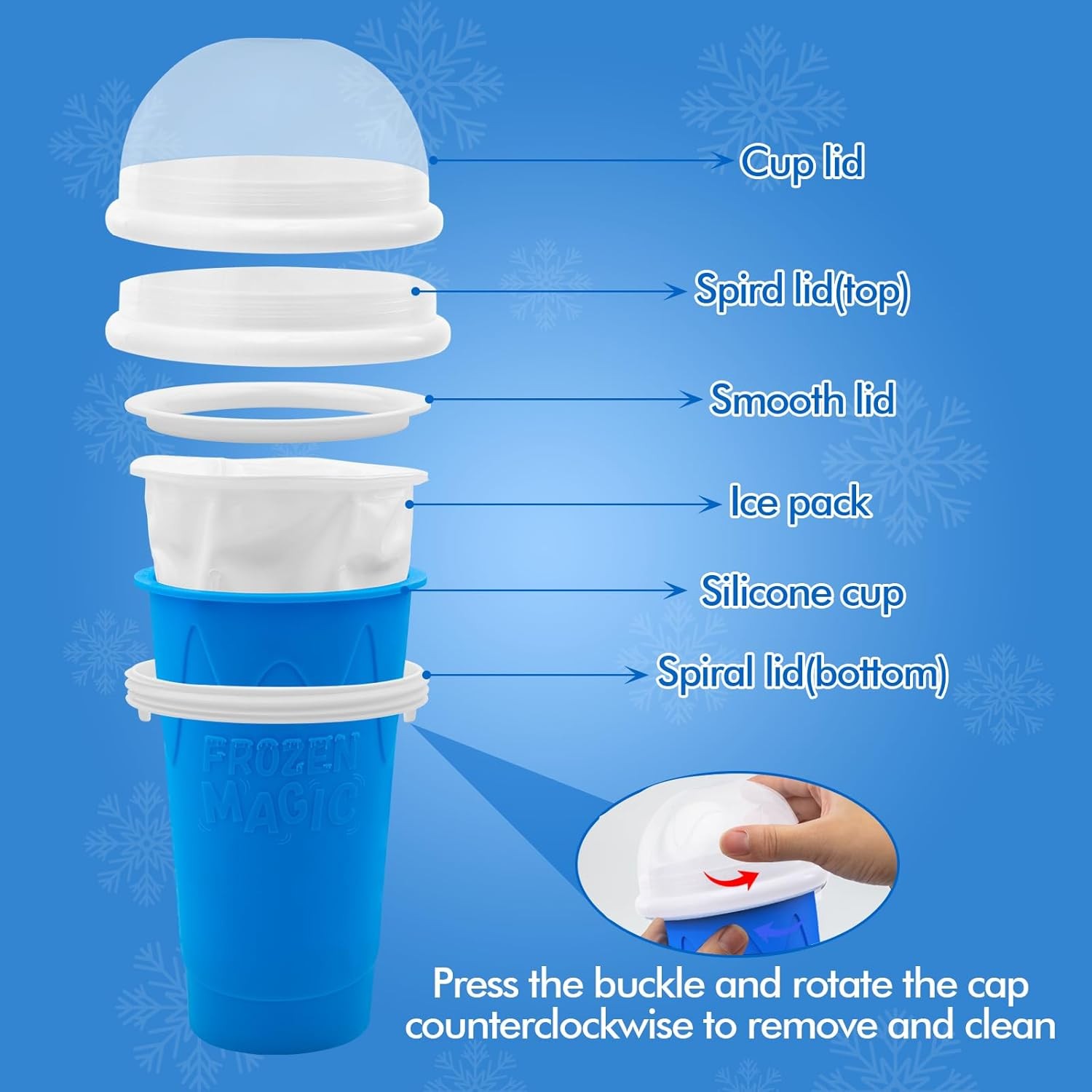500ML Slushie Maker Cup- DIY Magic Slushy Maker Squeeze Cups, Portable Smoothie