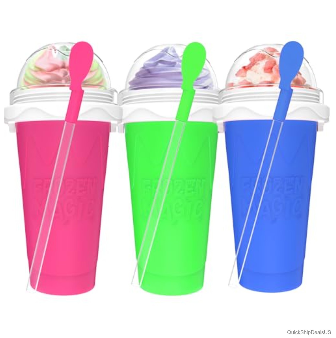 3PCS Slushie Maker Cups DIY Magic Squeeze Cup Smoothie Maker for Juice Milk Ice