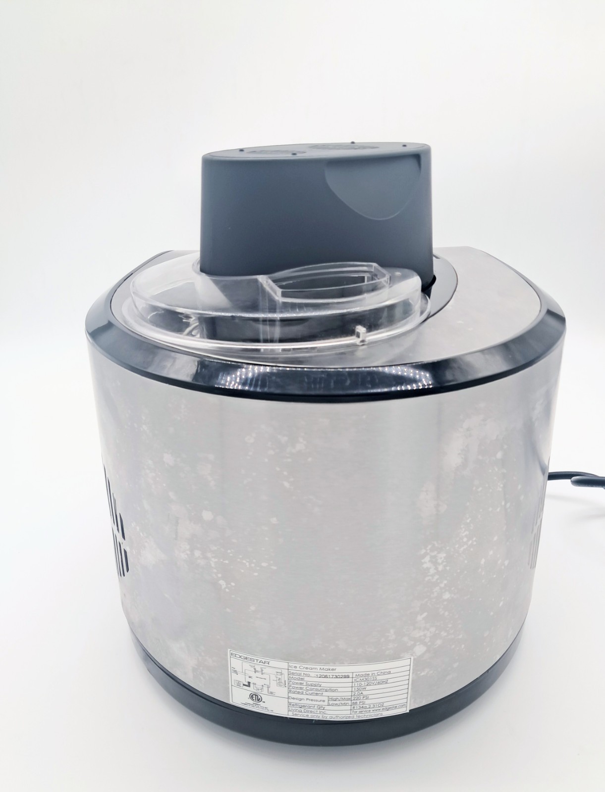 EdgeStar Compressor Ice Cream Maker Machine Self-Freezing 2 Qt ICM301SS