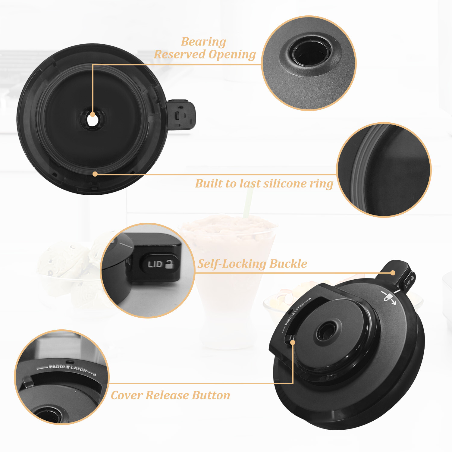 Reusable Outer Bowl Lid for Ninja NC301 Ice Cream Maker Replacement – NO Paddle