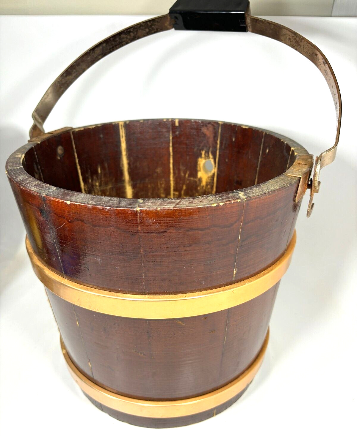 Proctor Silex Electric Ice Cream Maker Model #2267 Vintage Wood & Copper BUCKET