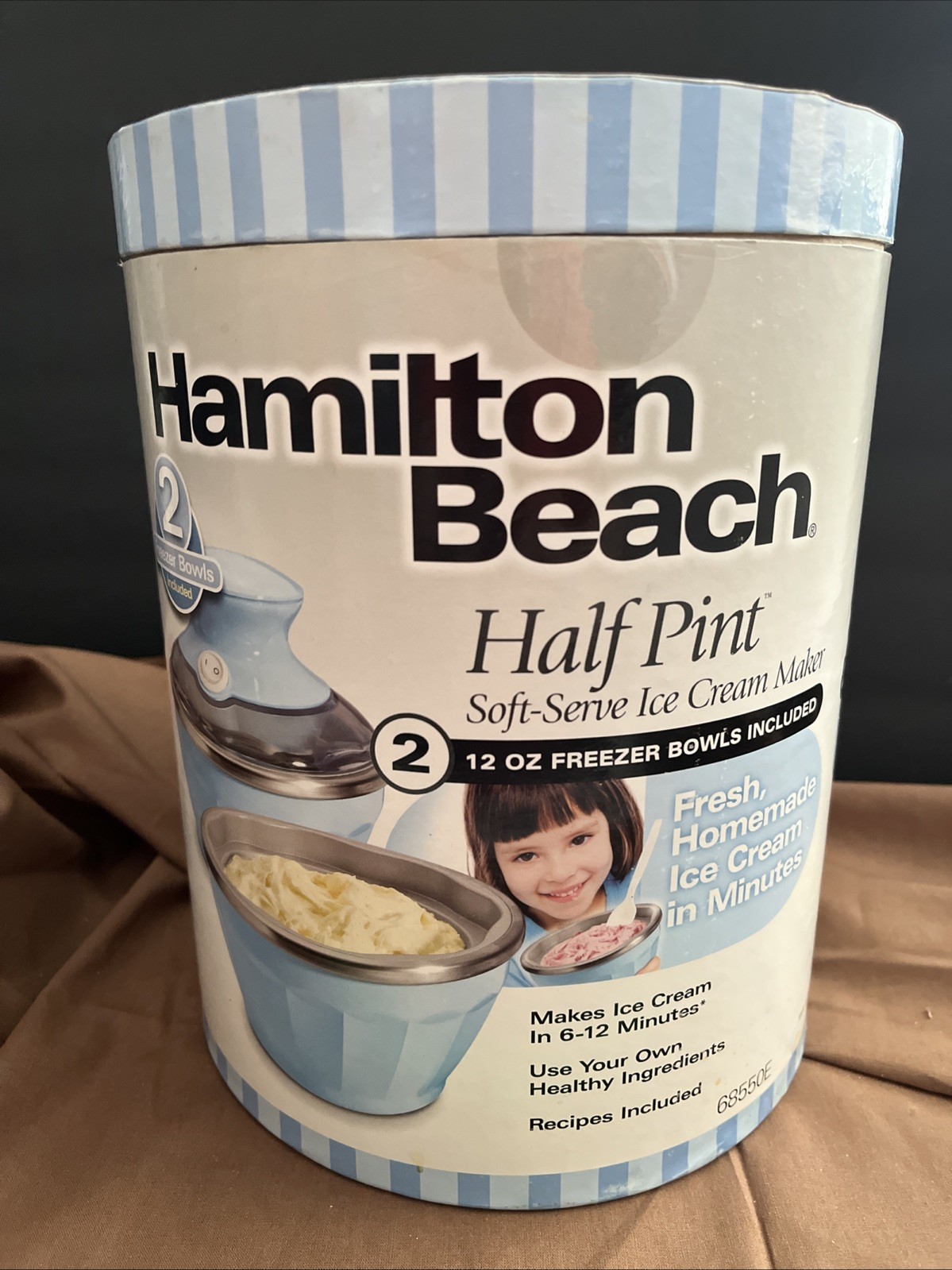 Hamilton Beach Half Pint Soft Serve Ice Cream Maker Model 68550E Blue NIB