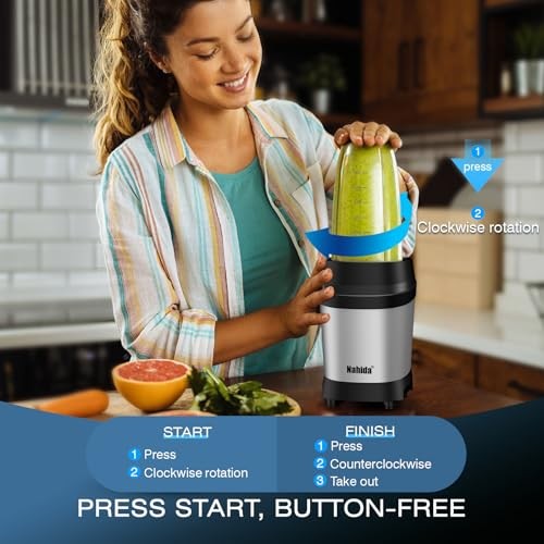 Blender for Smoothies, 1200W Smoothie Blender for Ice Silver Square Base