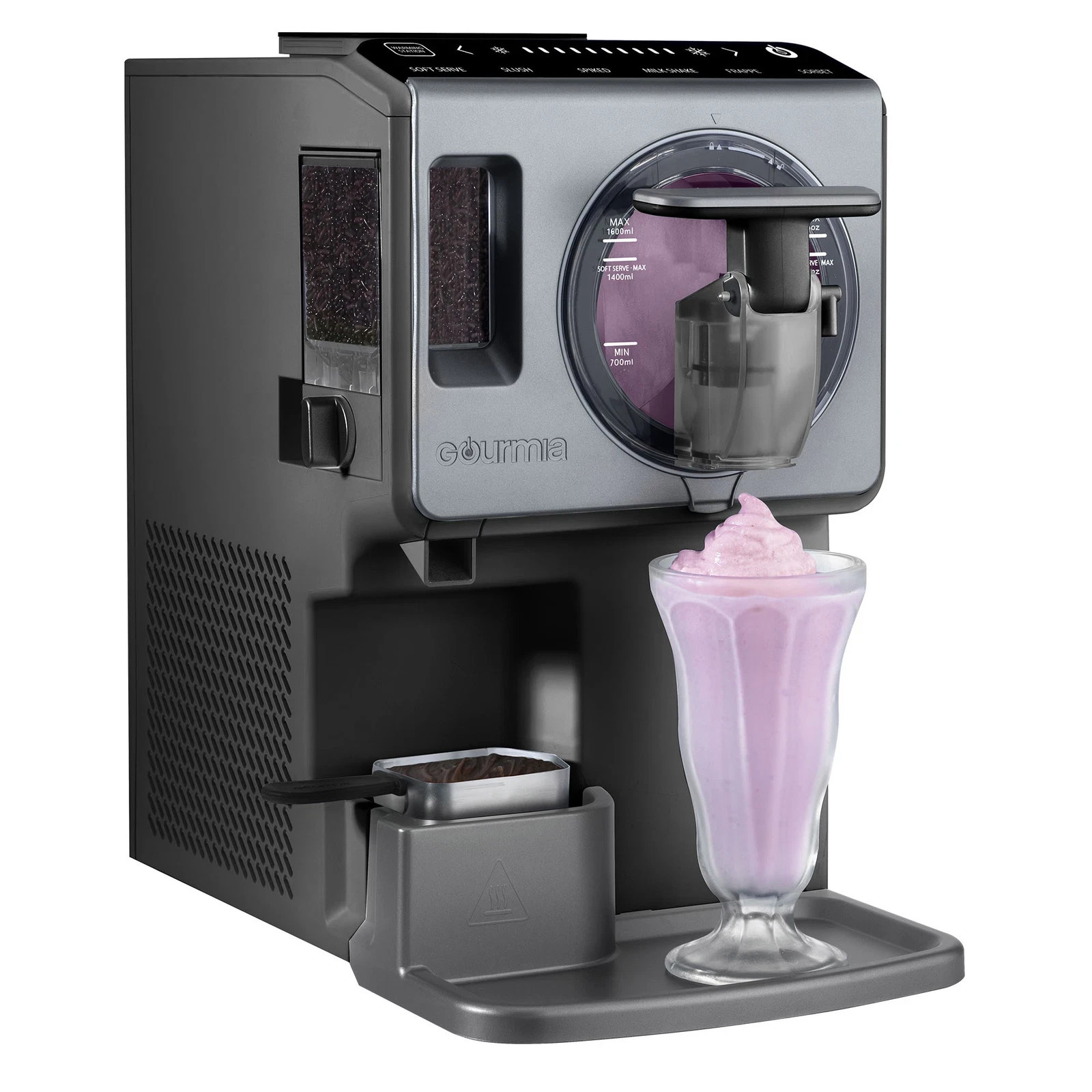 Gourmia 2Qt Soft Serve Ice Cream Maker Frozen Drink Machine w/ Topping Dispenser