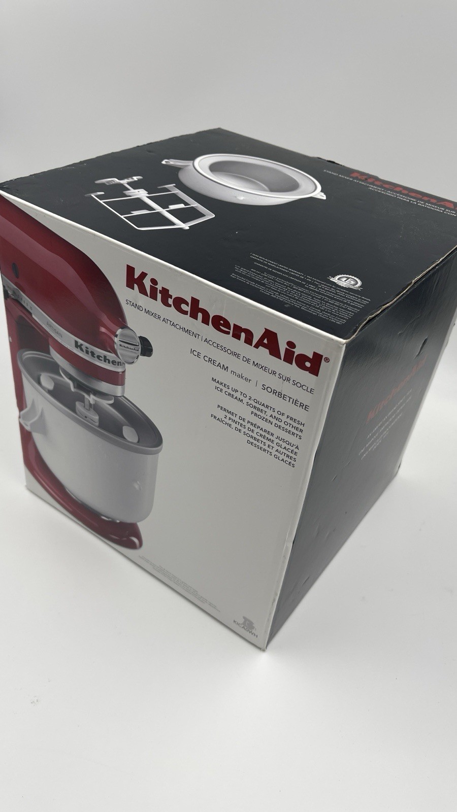 KitchenAid Ice Cream Maker Attachment Stand Mixer, 2Qt Freezer Bowl Compatible