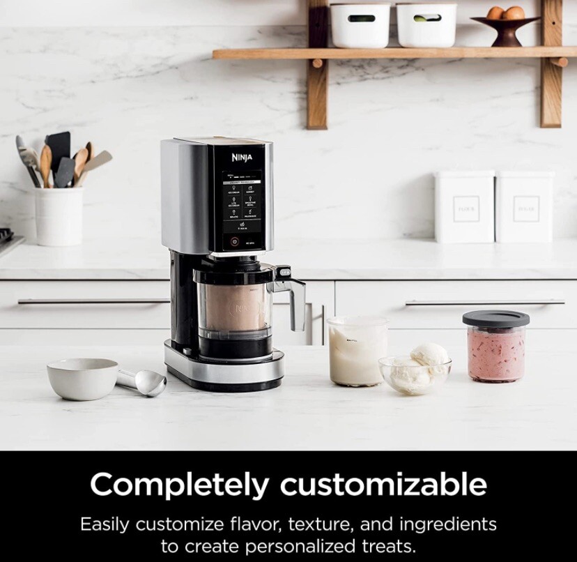 Ninja NC301 CREAMi Ice Cream Maker 7 One-Touch Programs 16oz Pints Silver/Black
