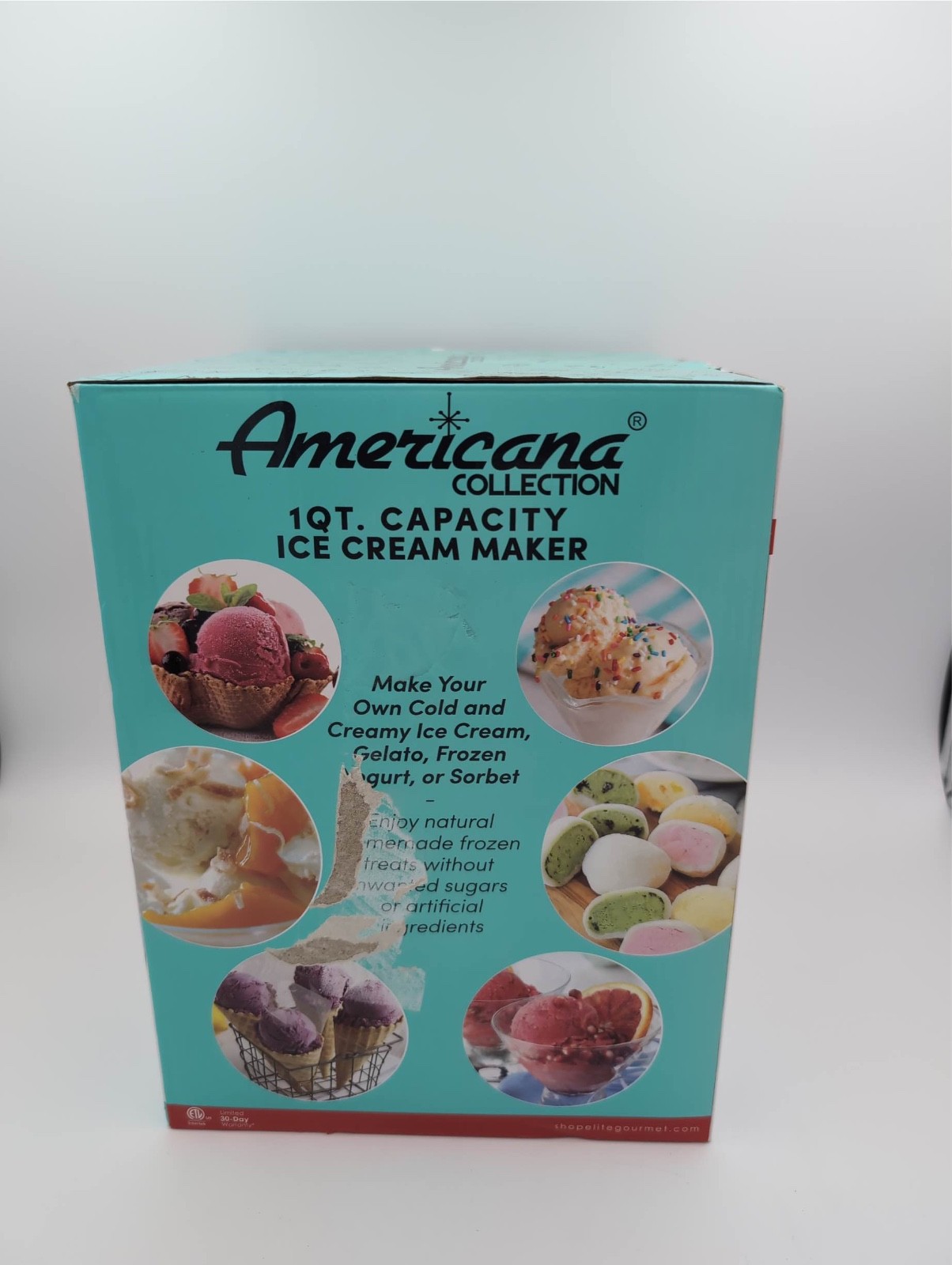 Americana Collection 1 Qt Ice Cream Maker White 1 Quart VTG