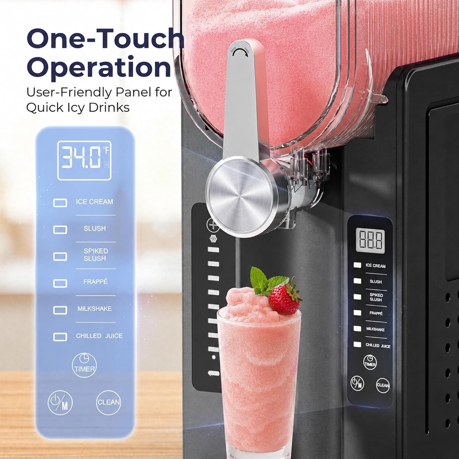 Slushie Machine for Home, No Ice Needed Frozen Drink Maker, Black | with Auto