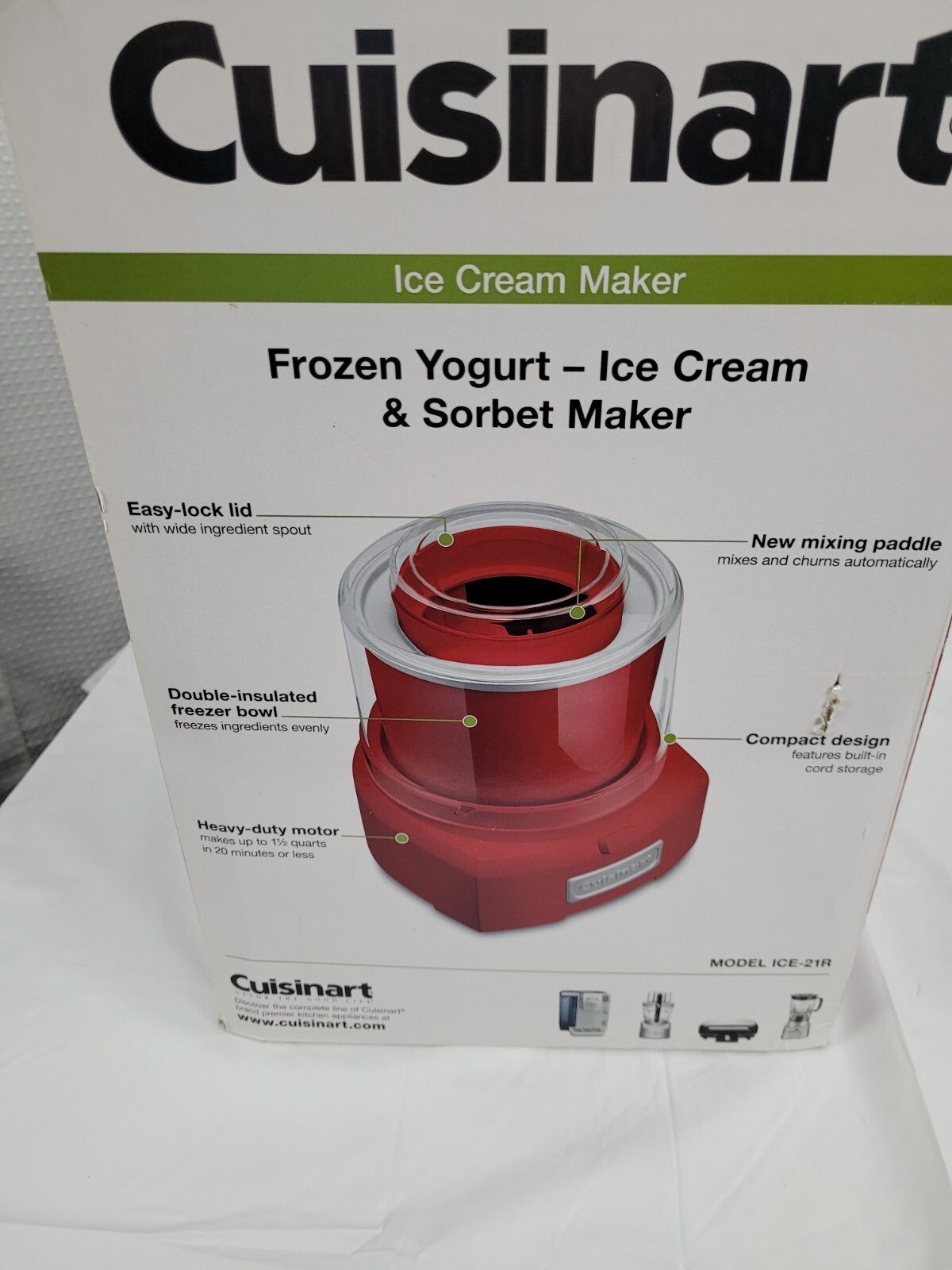 Cuisinart Automatic Frozen Yogurt, Ice Cream, and Sorbet Maker Red