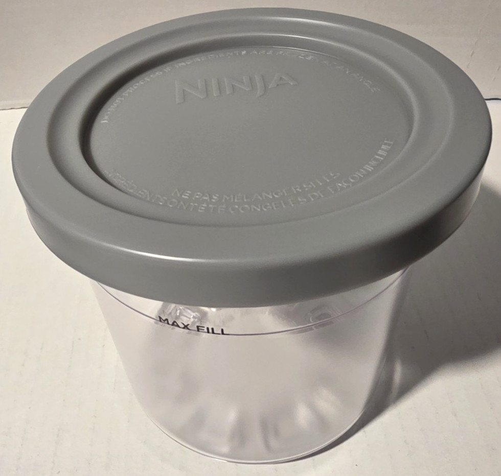 Ninja Creami Breeze Replacement Pint With Gray Lids NC200 & NC100 series Cups