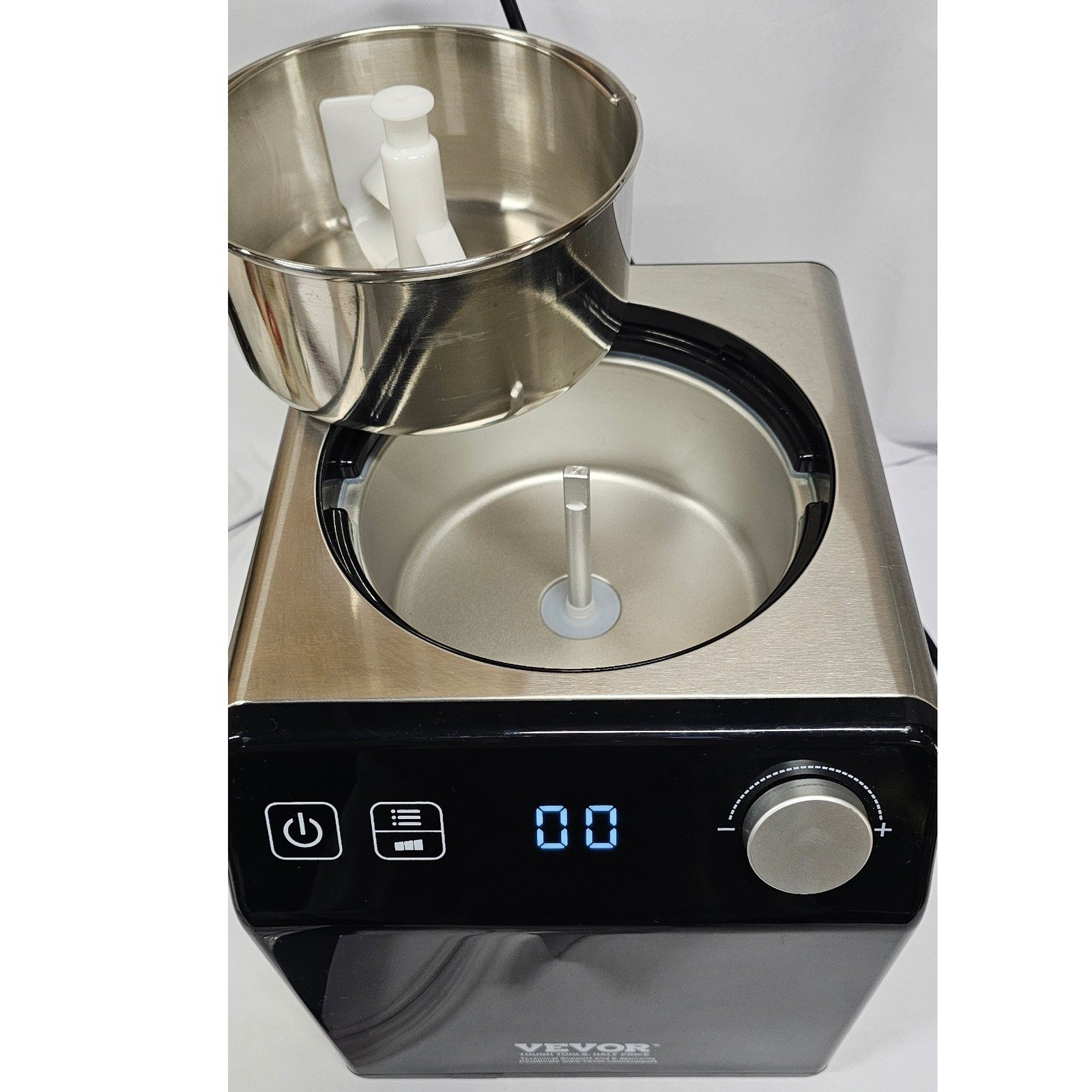 VEVOR Automatic Ice Cream Maker with Compressor 1.5qt Stainless Steel Black