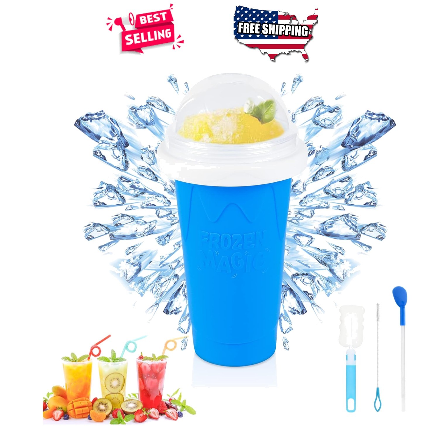 Slushie Maker Cup – Portable Frozen Drink Maker for Juice, Milkshake, Ice Cream