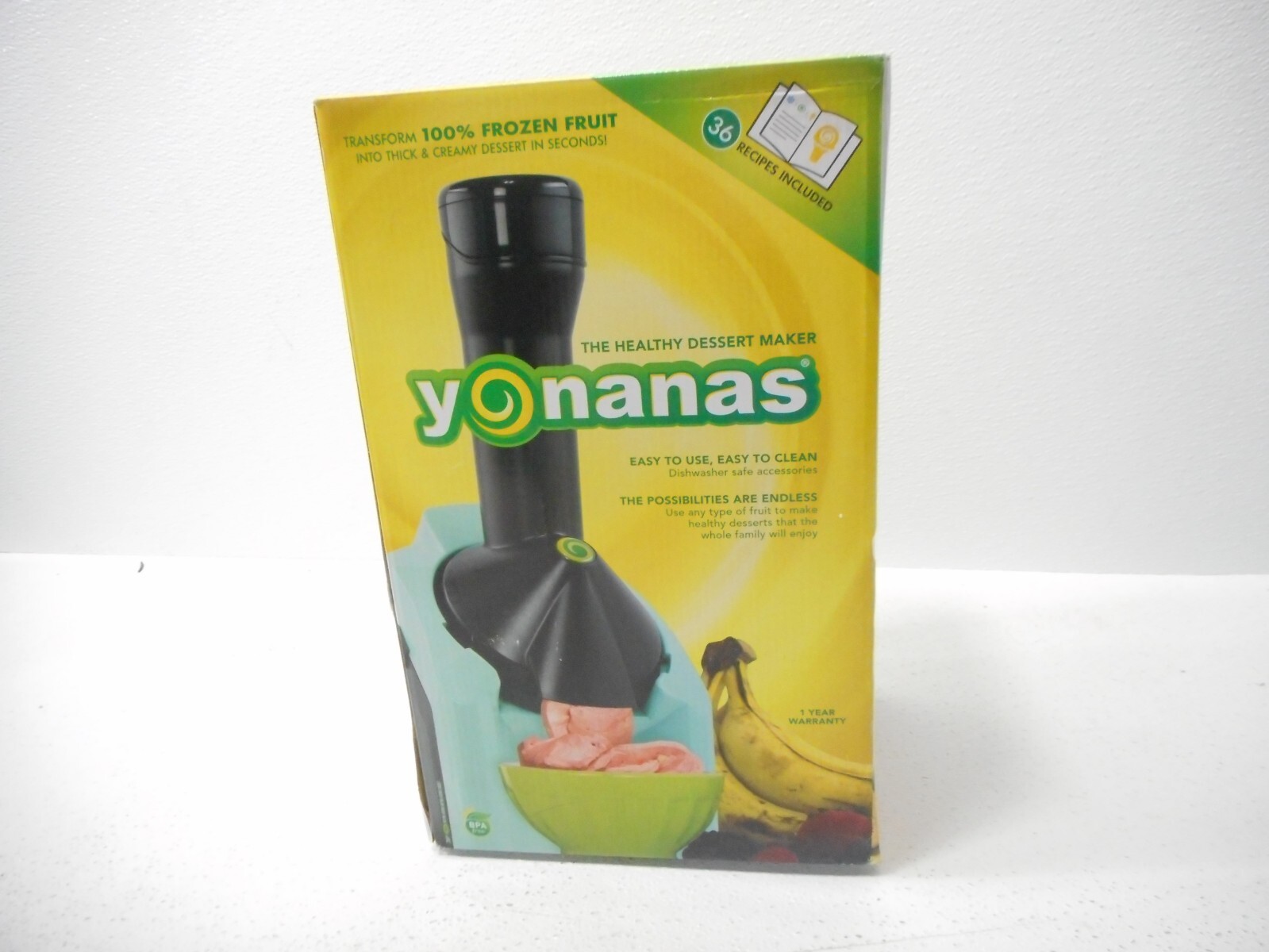 Yonanas 902MN Classic Non-Dairy Frozen Fruit Soft Serve Dessert Maker, Mint