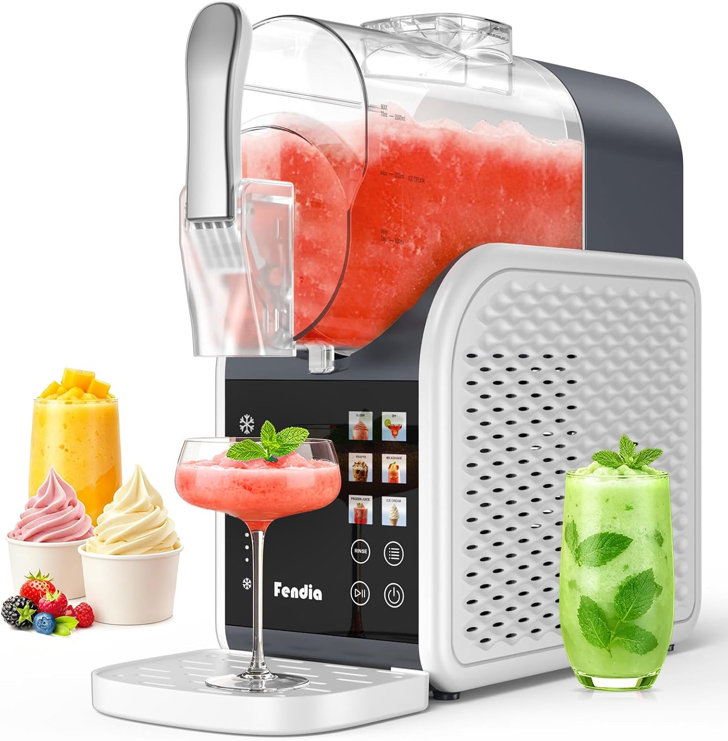 Max 95Oz Slushie Machine with 6 Smart Presets, No Ice Needed Frozen Drink Maker