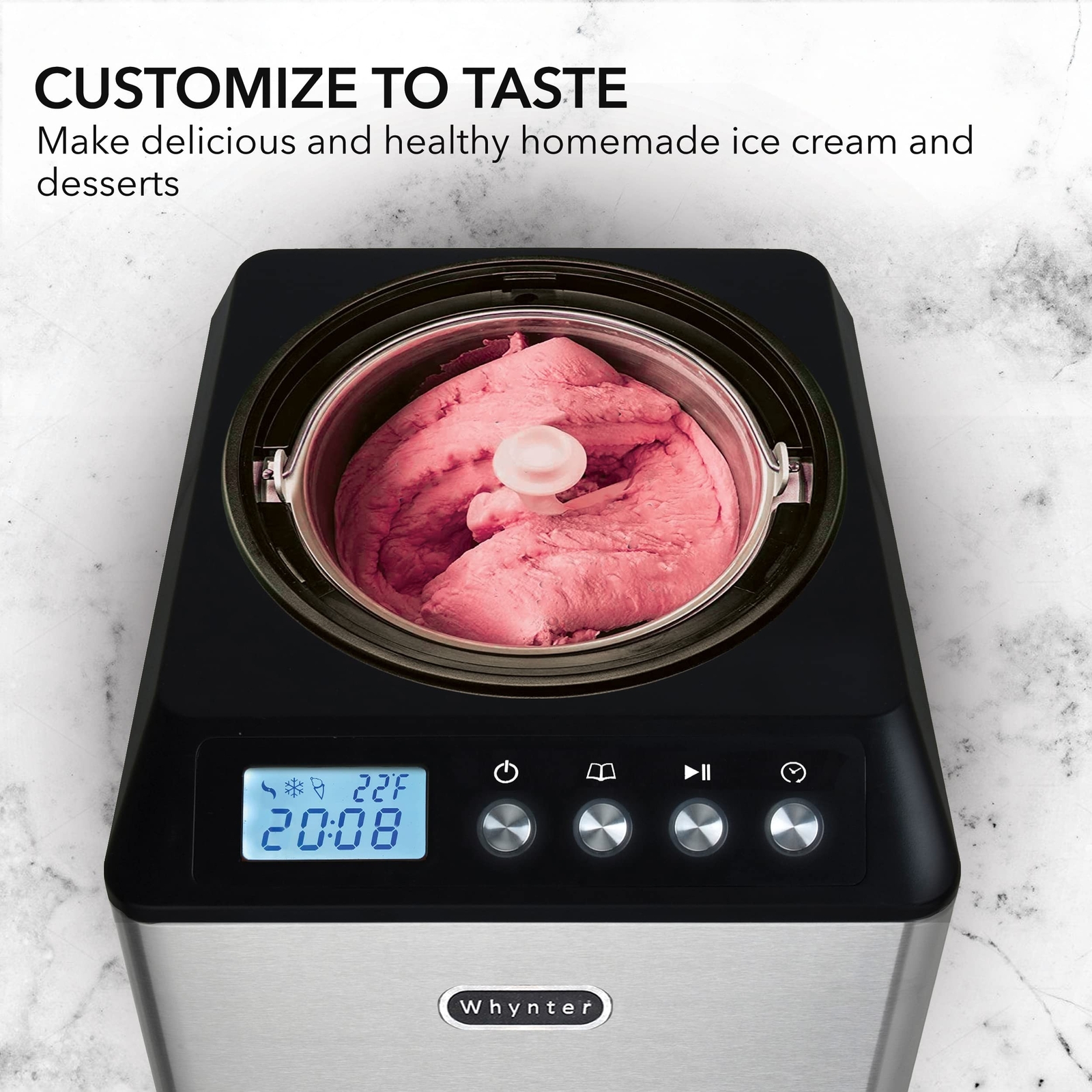 Whynter ICM-201SB 2.1 Quart Capacity Upright Automatic Compressor Ice Cream M…