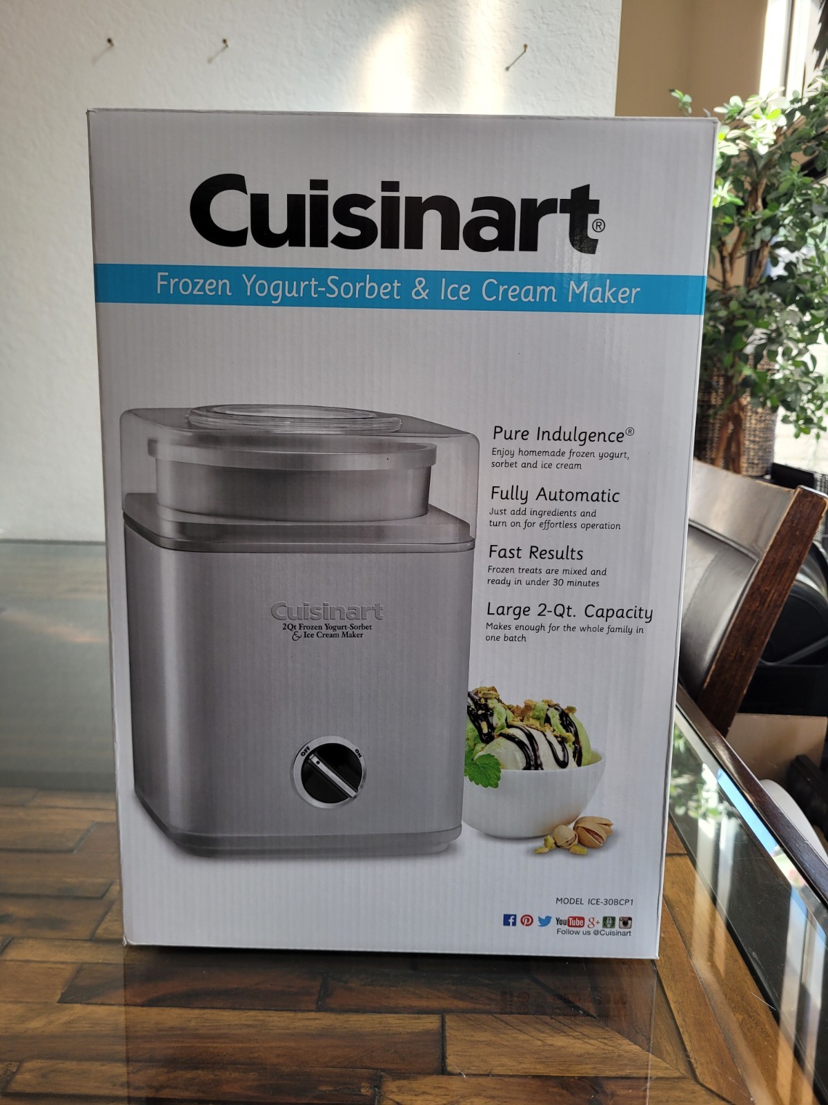Cuisinart Pure Indulgence, Fully Automatic 2 quart Ice-30BCP1 Ice Cream Maker