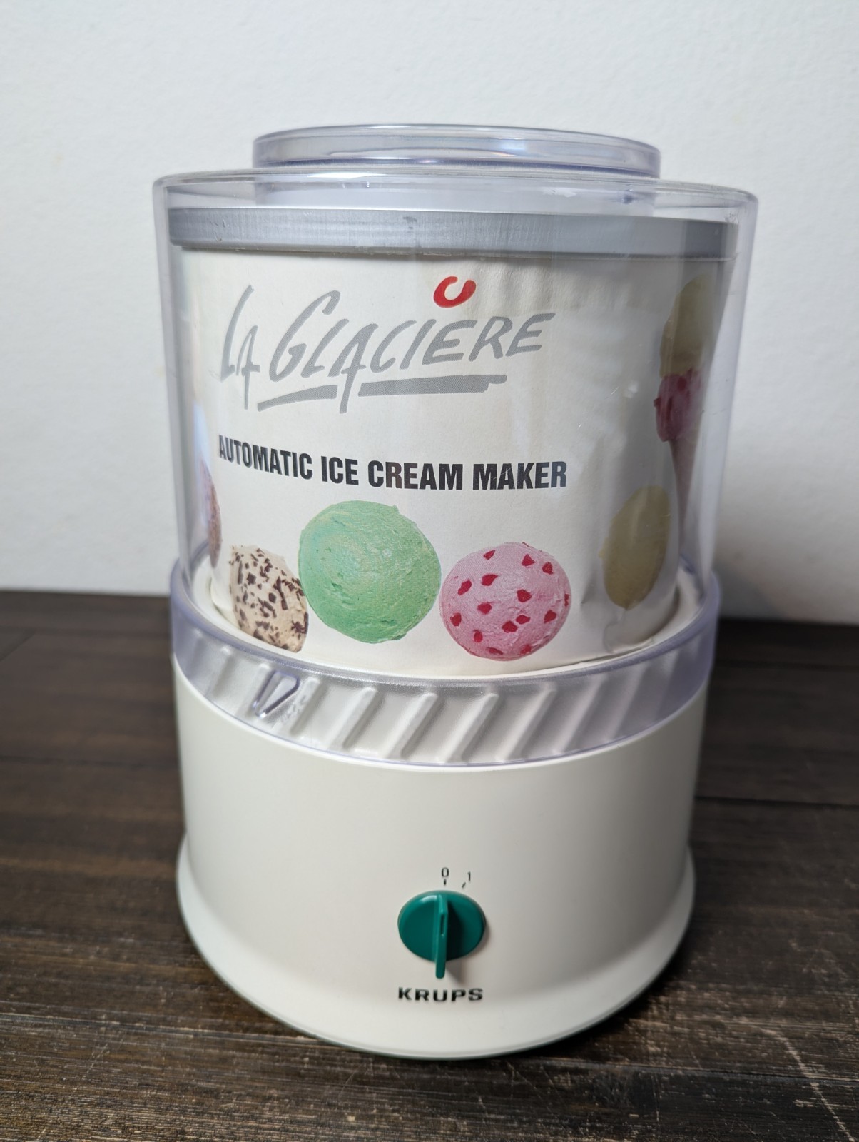 Krups La Glaciere 1 Qt Auto Ice Cream Maker Model 337 Vintage Tested VG Cond