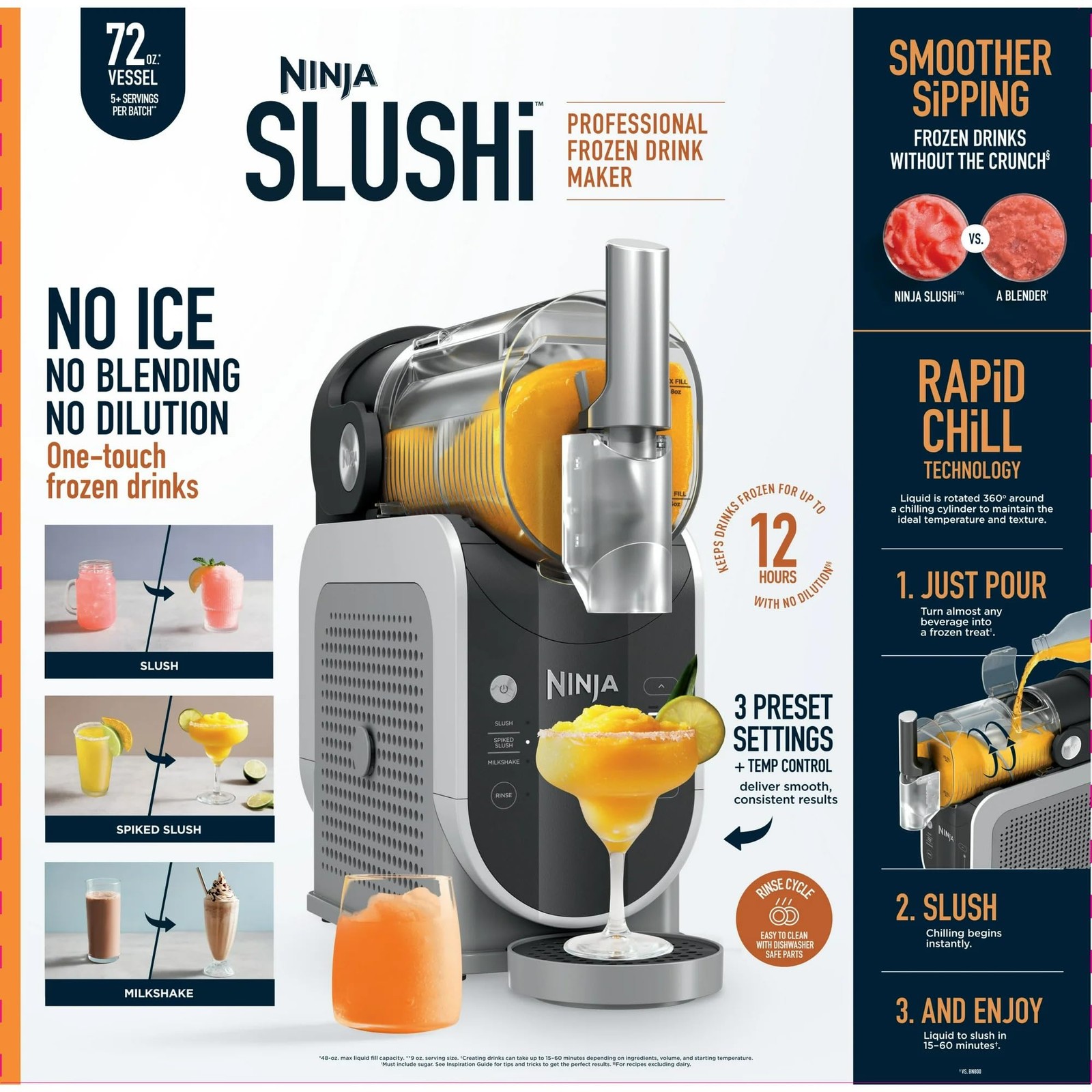 Ninja FS300 SLUSHi 72oz. Frozen Drink & Slushie Machine + 1 Year Protection Pack