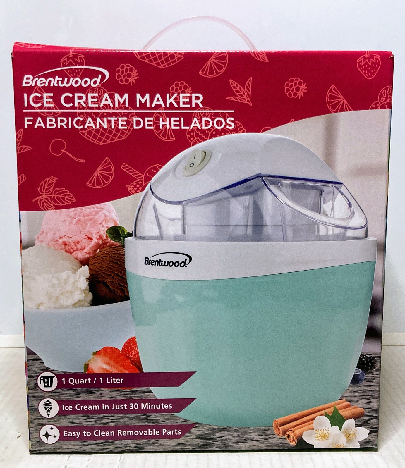 Brentwood TS-1410BL 1 Qt Ice Cream & Sorbet Maker Frozen Yogurt Gelato Custard