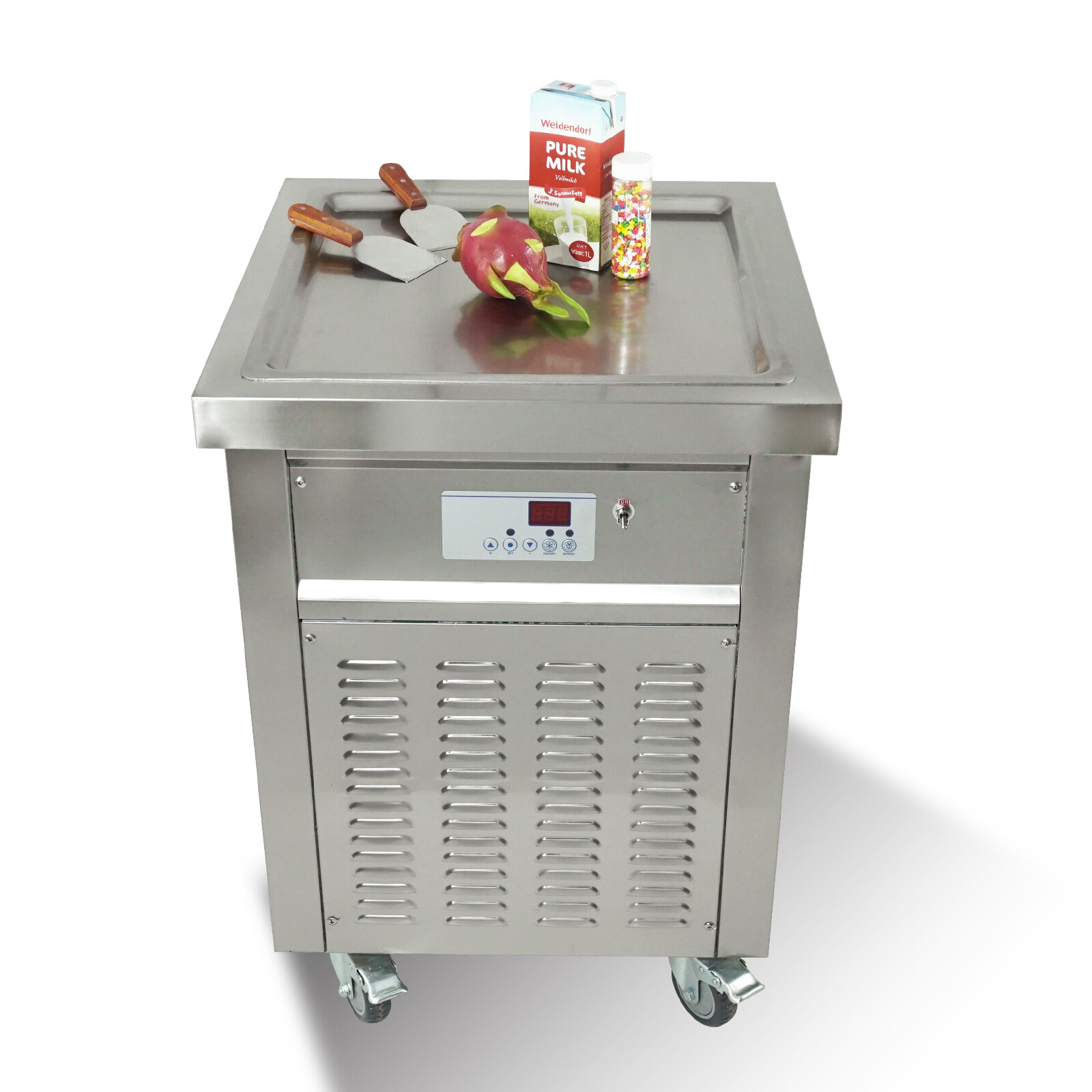 Kolice Commercial ETL 21″X21” Single Square Pan Fry ice Cream roll Machine