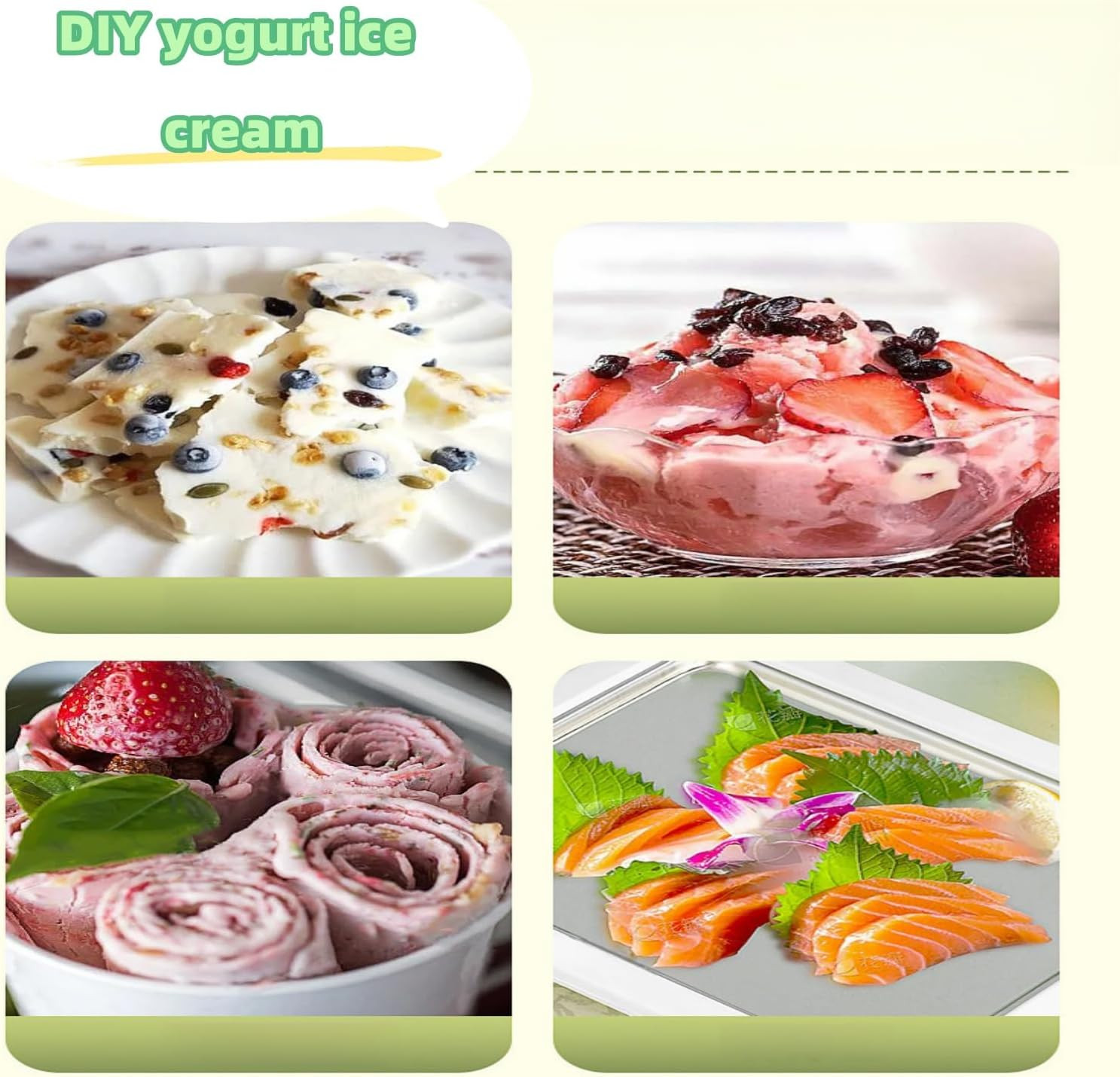 Instant Ice Cream Maker,Rolled Ice Cream Maker, Soft Serve Ice Cream Maker,Perfe