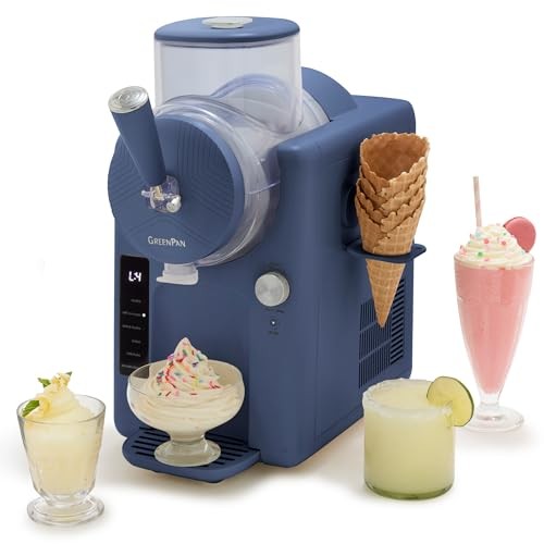 Ice Cream Maker Machine Soft Serve Slushie Self Cleaning Blue