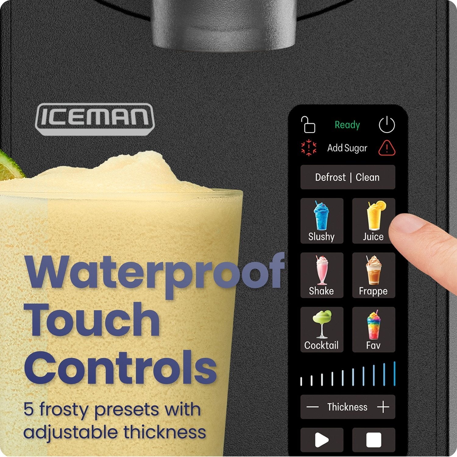 Iceman by Chefman Slush-Ease Slushy Maker with Touchscreen, Black